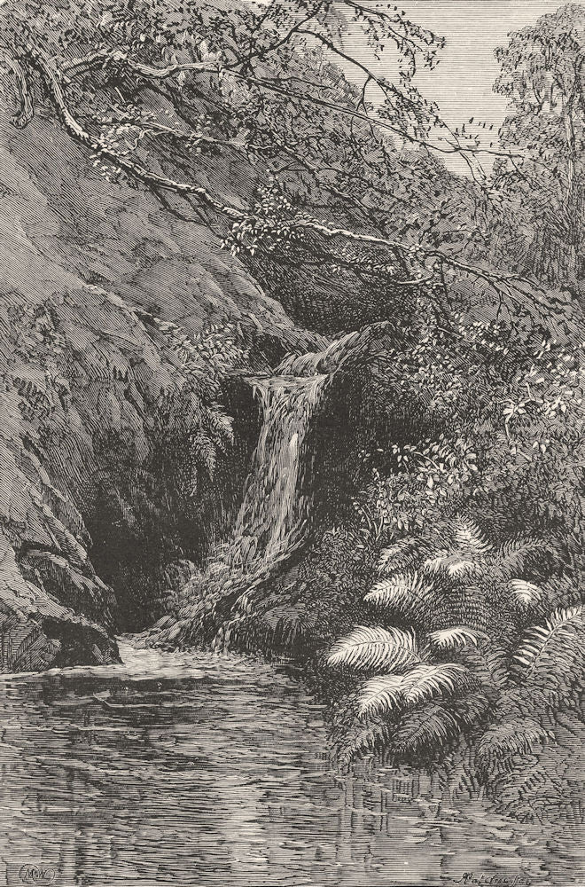 SCOTLAND. Habbie's Howe c1886 old antique vintage print picture